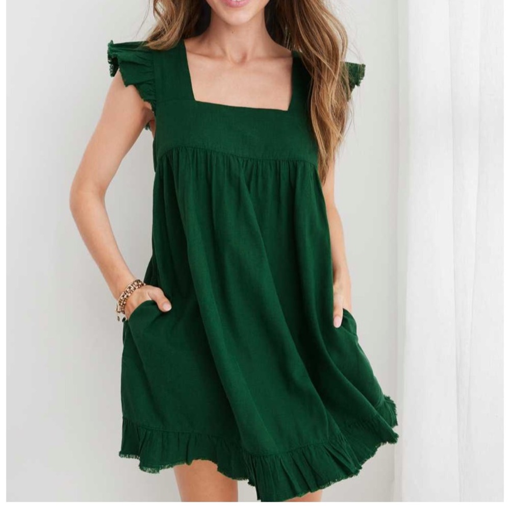 Aerie Linen Flutter Mini Dress NWOT